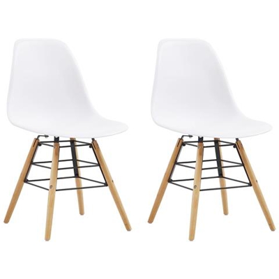 Sedie Da Pranzo 2 Pz Bianche In Plastica