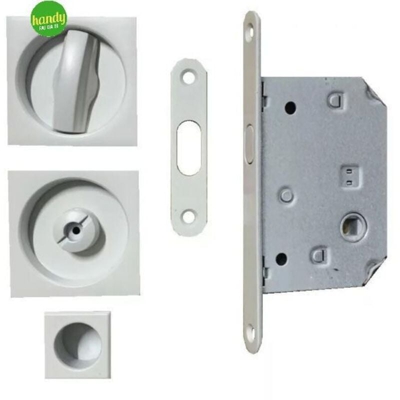 Kit serratura quadro bianco opaco per porta porte scorrevole incasso scomparsa - FROSIO BORTOLO