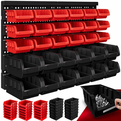 Deuba Pannello da parete 32 pz portautensili pannelli a parete extra forti espandibile officina magazzino portaminuteria contenitori con pannelli