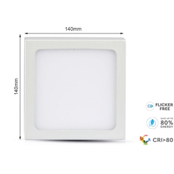 Pannello LED V-TAC Montaggio a Plafone Quadrato 12W 3000K en oferta