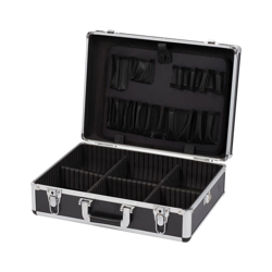 Cassetta portautensili Mistral nero 460x330x155mm valigia alluminio compartimenti removibili tracolla características