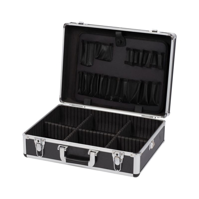 Cassetta portautensili Mistral nero 460x330x155mm valigia alluminio compartimenti removibili tracolla