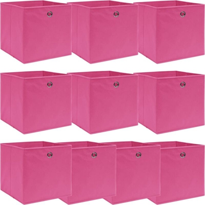 Vidaxl - Scatole 10 pz Rosa 32x32x32 cm in Tessuto