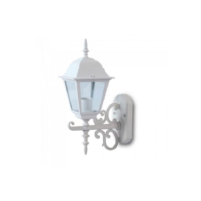 Lampada LED da Muro a Lanterna Piccola con Portalampada E27 (Max 60W) Rivolta Verso l'Alto Colore Bianco Opaco IP44 - V-tac