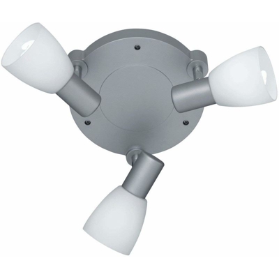 Reality Leuchten Reality R82223987 Metz Faretto, 3xE14, 4 W LED, Titanio/Bianco, 12.5 cm E14 [Classe di efficienza energetica A+]