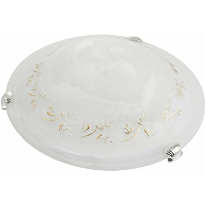 Plafoniera da muro rotonda tonda Ø 30 cm con vetro decorato decoro oro - GALILEO