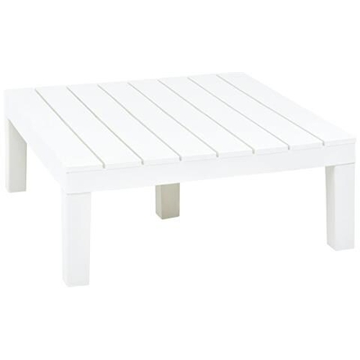 Tavolo Da Giardino Bianco 78x78x31 Cm In Plastica
