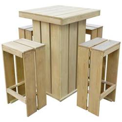 Set da Pranzo per Esterni 5 pz 75x75x110 cm in Legno Impregnato precio