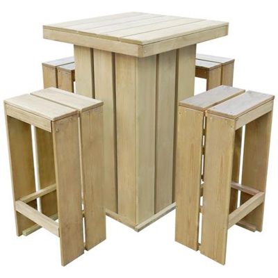 Set da Pranzo per Esterni 5 pz 75x75x110 cm in Legno Impregnato