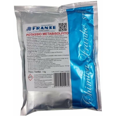 Potassio metabisolfito 1 kg per vino birra disinfettante antiossidante enologia - DFL