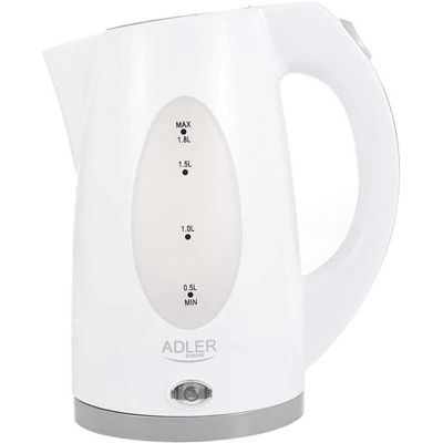 Bollitore Elettrico 1,8Lt 2000W Acqua Calda Cordless con Indicatore Livello Bian - ADLER