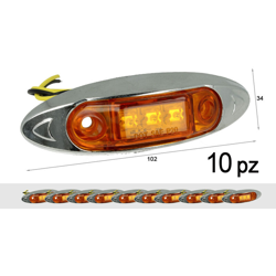 LEDLUX TF2410A 10 Pezzi Fanali Laterali Led 24V 12V Arancione Per Luci Ingombro Cortesia Targa Cupola Cappa Camper Trattore Autocarro Barca - CARALL precio