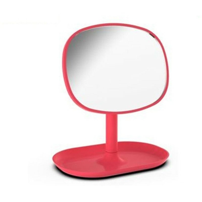 Specchio da appoggio rotondo 15x17 cm rosso - EASILY