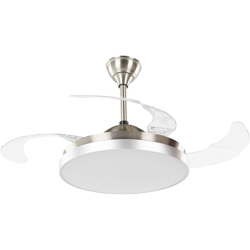 Beliani - Ventilatore da soffitto con luce argento / trasparente IBAR precio