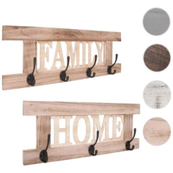 Serie Vintage Set 2x Appendiabiti Guardaroba Hwc-c60 Family Home Naturale en oferta