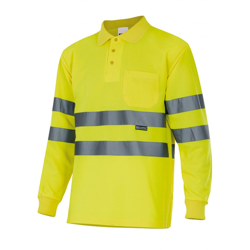 174 Polo alta visibilità manica lunga colore giallo fluo rifrangente, taglia XXXL - Velilla características