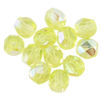 6 mm tondo sfaccettato perle di vetro giallo 8580 - GUTERMANN
