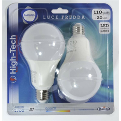 High-Tech Set 2 Lampadine Led Samsung Goccia E27 20W A80 Luce Fredda 6000 K 1700 Lumen precio