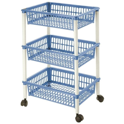 Carrello Porta Frutta 3 Piani Plastica Ruote Vari Colori Portafrutta Fer 331029 - EUROSTORE07
