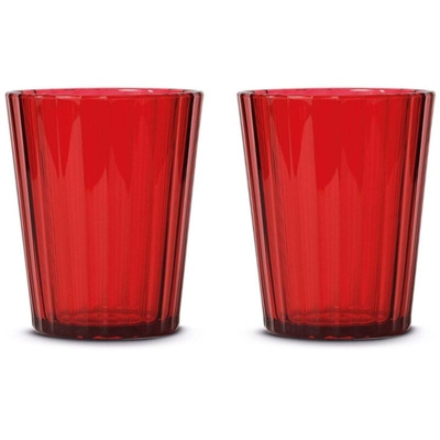 SET 2 BICCHIERI 370ML ROSSO IN ACRILICO ACCESSORI TAVOLA CUCINA - Wd Lifestyle