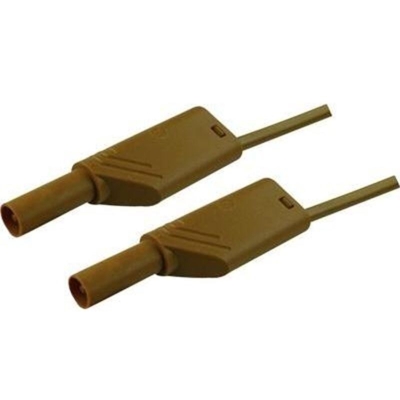 SKS Hirschmann MLS WS 50/2,5 Puntali di sicurezza [Spina a banana 4 mm - Spina a banana 4 mm] 0.50 m Marrone