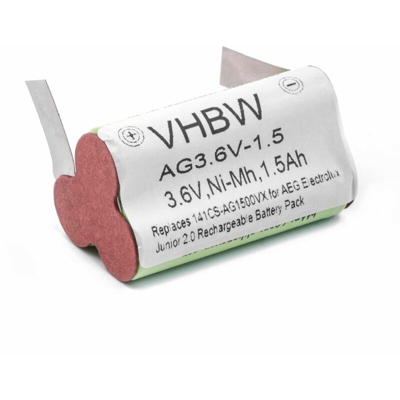 vhbw NiMH batteria 1500mAh (3.6V) per aspirapolvere home cleaner come AEG / Electrolux Type 141