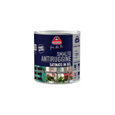 Smalto Pittura Antiruggine Satinato in Gel NON Cola Interno Esterno 972 Boero - Colori: Testa di Moro - Formato: 2 L
