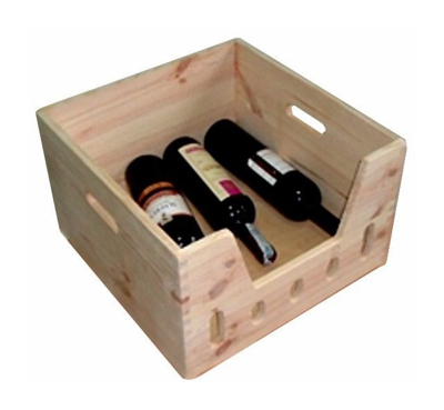 CONTENITORE CESTA LEGNO BOTTLE cm 38x37 h 25 XTRA