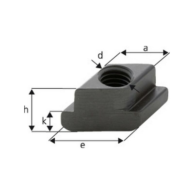 Dado Rhombus T Slot, D X T-Scanalatura: M12 X 14, Misura A 13,7 Millimetri, Costa E 22 Mm Cote H: 16 Mm, Cote K: 8 Mm - FORUM