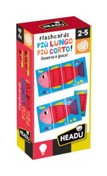FLASHCARDS PIÙ LUNGO E PIÙ CORTO GIOCHI BAMBINI TEMPO LIBERO APPRENDIMENTO - Headu precio