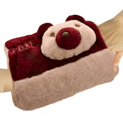 Coveri - Borsa Acqua Calda Elettrica con Tasche Scaldamani Orsetto Rosso Tessuto Peluche precio