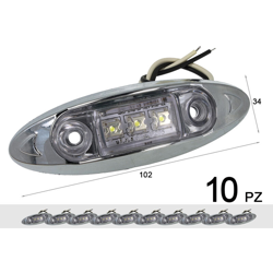 10 Pezzi Fanali Laterali Led 24V 12V Bianco Freddo Per Luci Ingombro Cortesia Targa Cupola Cappa Camper Trattore Autocarro Barca - CARALL precio