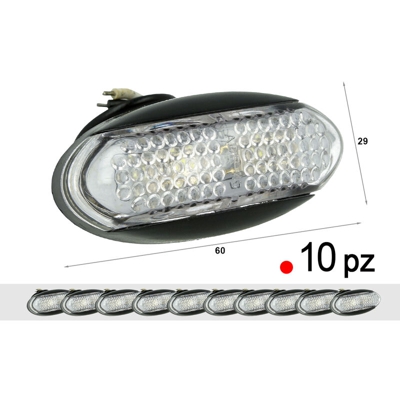 10 Pezzi Fanali Laterali Led 24V 12V Colore Rosso Per Luce Ingombro Cortesia Targa Cupola Cappa Camion Rimorchio Caravan Furgone - CARALL