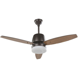 Beliani - Ventilatore da soffitto con luce in colore legno scuro e nero MLAVA en oferta