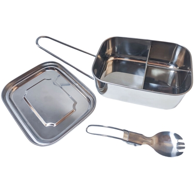 Lunchbox in Acciaio Inox Contenitore Per Pranzo Scatole Bento con Tre Scomparti 1200ml Portapranzo per Scuola Ufficio Campeggio - OFFERTA