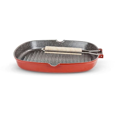 GRILL QUADRA 28X28 MANICO PIEGHEVOLE LINEA VINTAGE ANTIADERENTE - Tognana