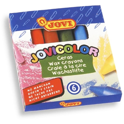 Confezione 6 Pastelli a Cera Colori Assortiti Disegno Scuola Casa Lavabili - JOVICOLOR