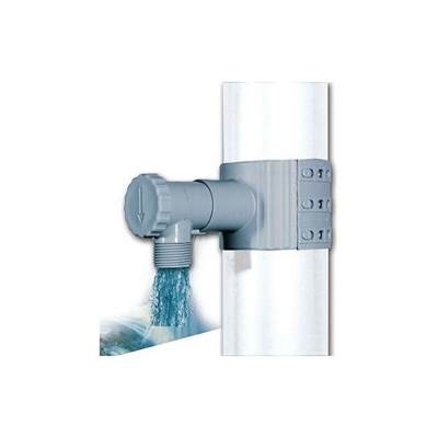 Raccoglitore acqua piovana / Collettore Grigio + sega per la discesa da 75 a 100 mm