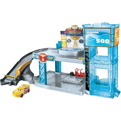Disney Garage Florida 500 2 Piani Rampa e Ascensore con Saetta Mc Queen - Cars