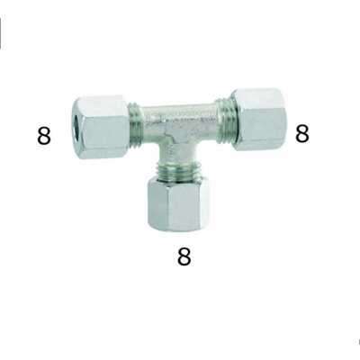 Raccordo Gas a T In Acciaio Ø 8/8/8MM - SIFI