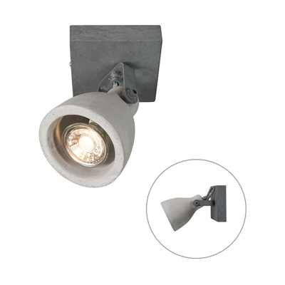 QAZQA Faretto creto - Industriale - Pietra/calcestruzzo - Grigio - Tondo Max. 1 x Watt