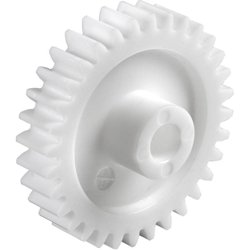 Poliacetale Ingranaggio dentato cilindrico Tipo di modulo: 0.5 Ø foro: 4 mm Numero di denti: 20 - Reely características