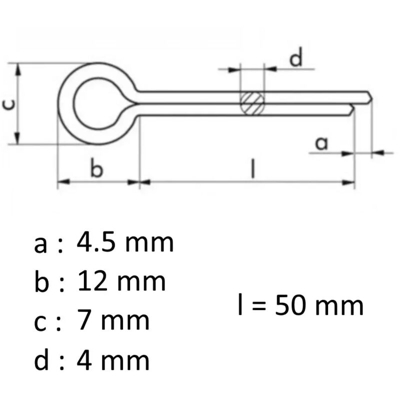 Coppiglie In Acciaio Grezzi Mm 4X50 Conf. 1 Kg - VGSAS
