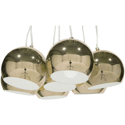 Lampadario a 7 punti luce in metallo dorato OLZA - BELIANI