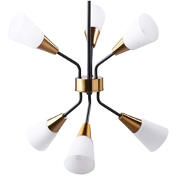 Lampadario a 6 punti luce in metallo bianco/oro AROYO VI - BELIANI en oferta