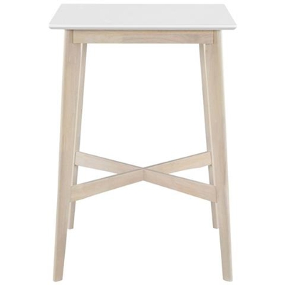 Tavolo Da Bar Quadrato Bianco E Legno Chiaro Leena