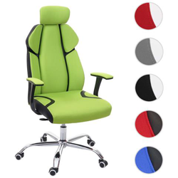 Poltrona Sedia Da Ufficio Ergonomica Girevole Hwc-f12 Tessuto Ecopelle ~ Verde Nero características