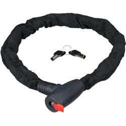 Relaxdays - Lucchetto a Catena Secure per Bicicletta o Moto, 2 Chiavi, Antifurto, Resistente, 100 cm di Lunghezza, Nero precio