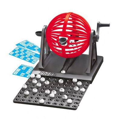 Due Esse - Gioco tombola Bingo lotto con cestello per pesca automatica 12 cartelle