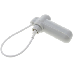 Etichetta antifurto compatibile EAS RF 8.2 MHz 50 x 13 mm bianco con cavo d'acciaio 100 unità - Primematik precio